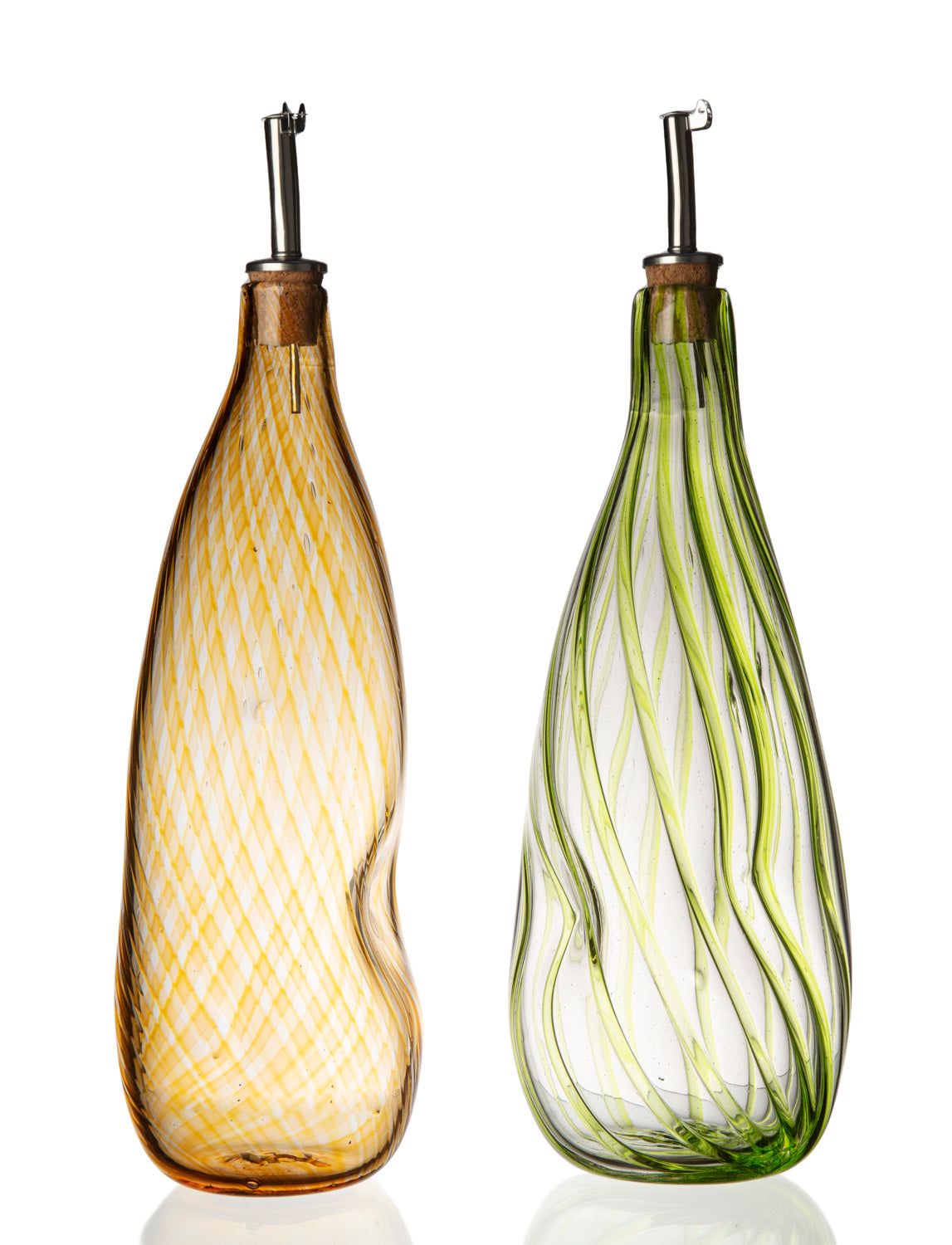 Wonky Handblown Olive Oil Bottle